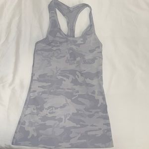 Unique light blue camo Lululemon tank